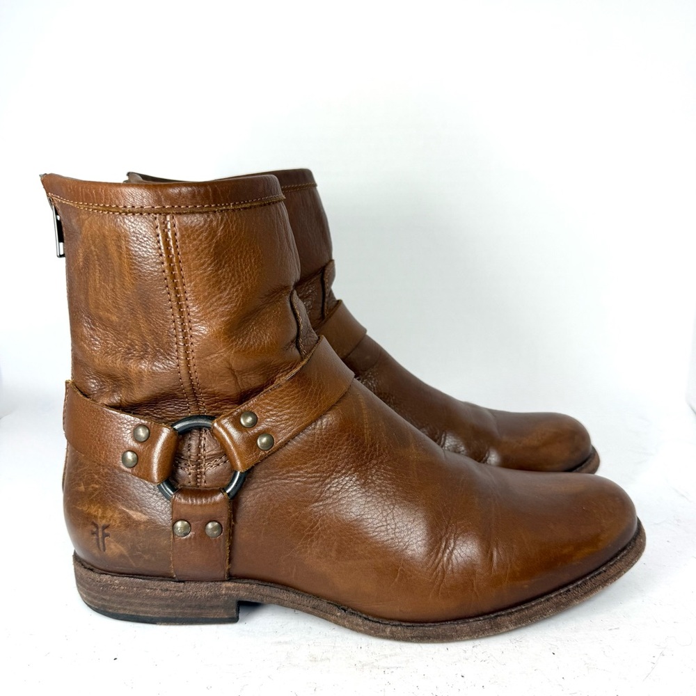 Frye Women’s Phillip Harness Brown Leather Boots Size 10